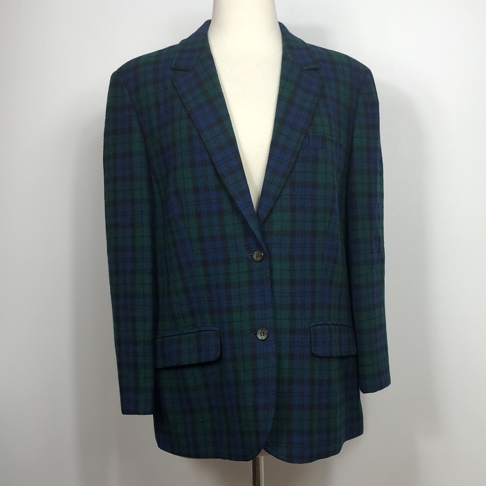 Pendleton Blue and Green Checkered Blazer
